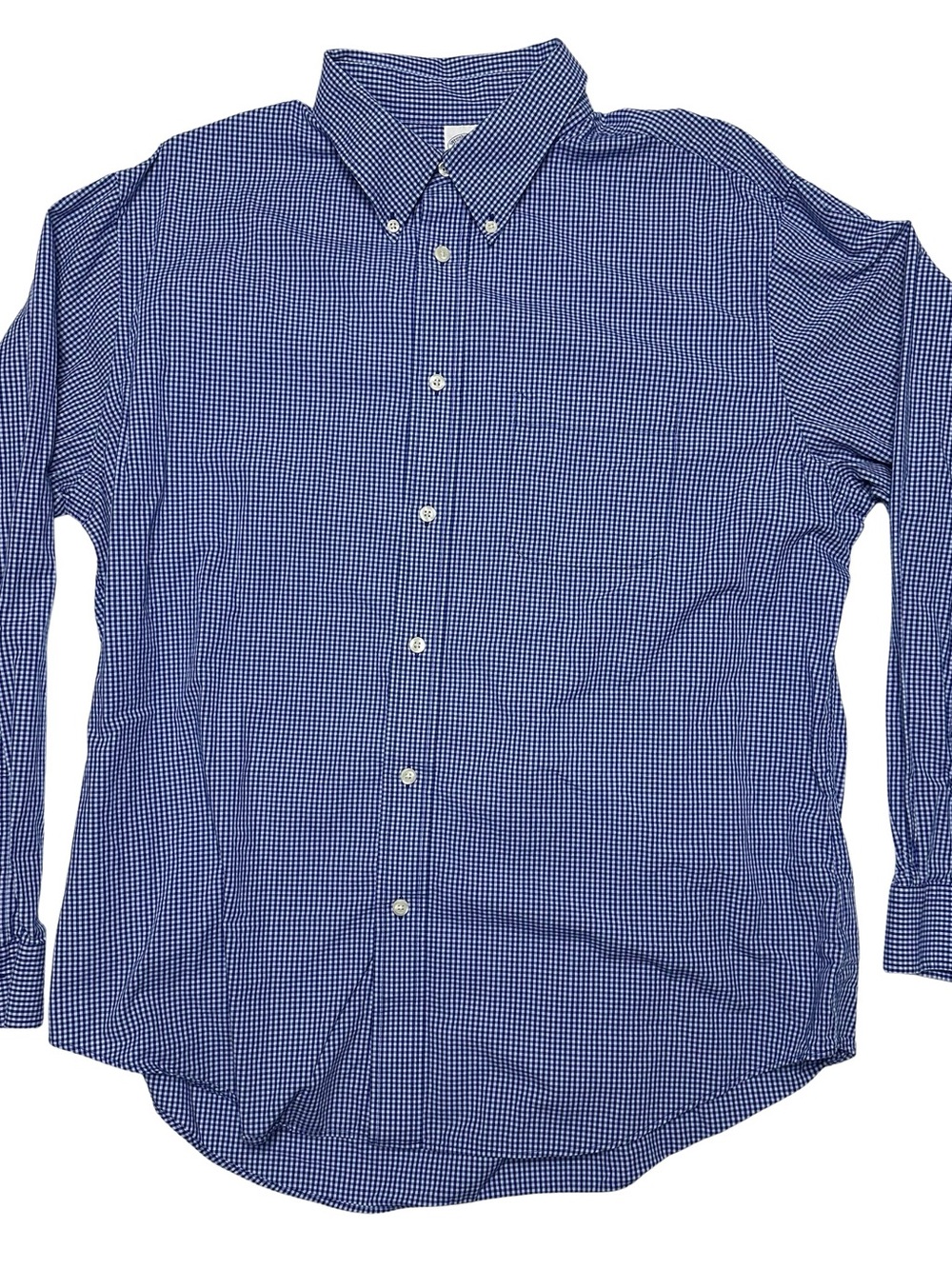 Brooks Brothers Blue Gingham Button-Down Dress Shirt